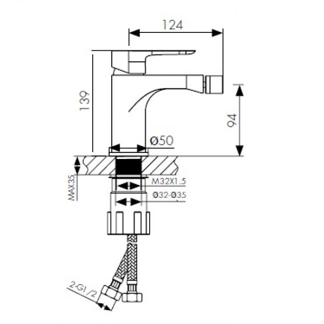 Смеситель для биде  KAISER Cezar  05088 - 1