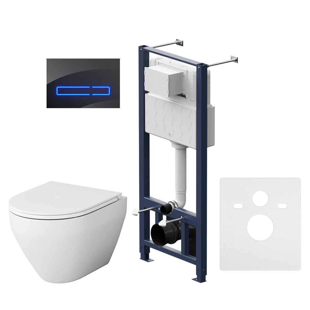 Комплект AM.PM Spirit V2.0 IS450A38.701700 с сиденьем микролифт, сенсорная кнопка - 0