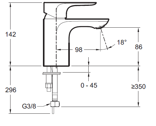 Смеситель Jacob Delafon Aleo E72277-4-CP для раковины - 2