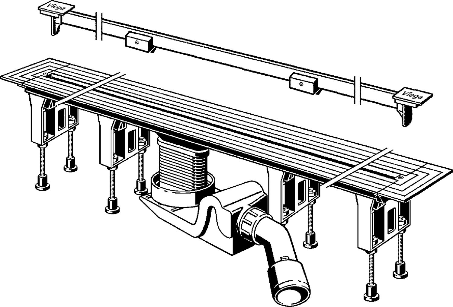 Душевой лоток Viega Advantix Vario Set 704360 с решеткой и опорами - 15