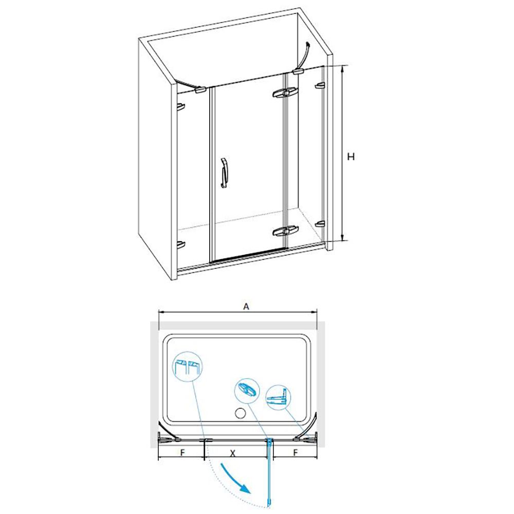 Душевая дверь в нишу RGW Safari SA-01 120х195 02030112-11 - 1
