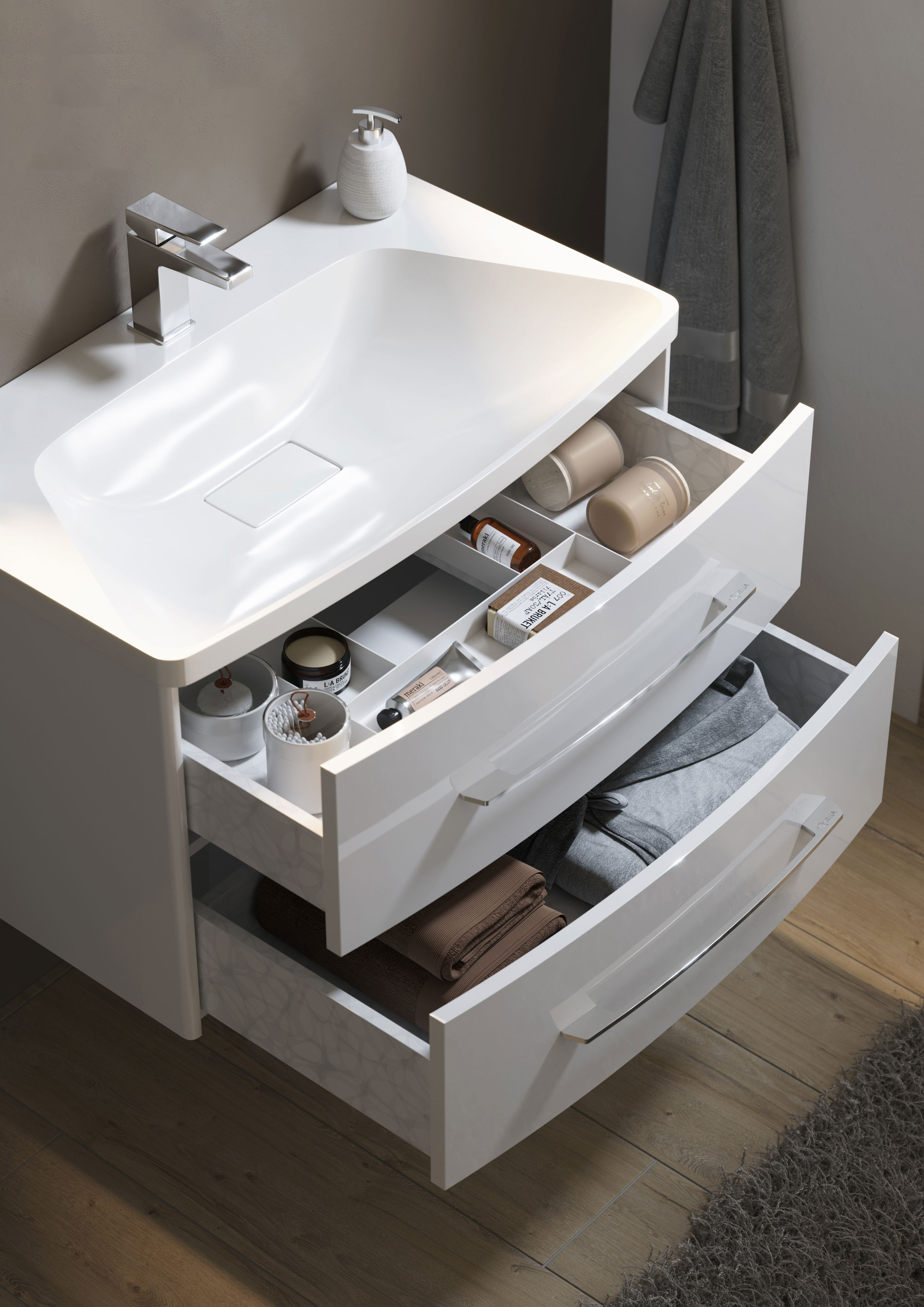 Мебель для ванной Aqwella 5 stars Neringa 80 белый - 3