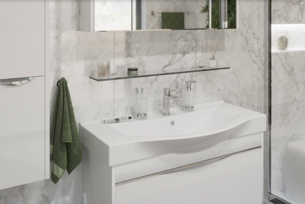 Полка STWORKI Glass Shelf 90 полкодержатели хром 3GW260TTKK000 - 1