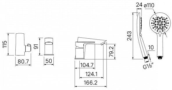 Смеситель на борт ванны Iddis Cloud CLOSB30i07 - 1