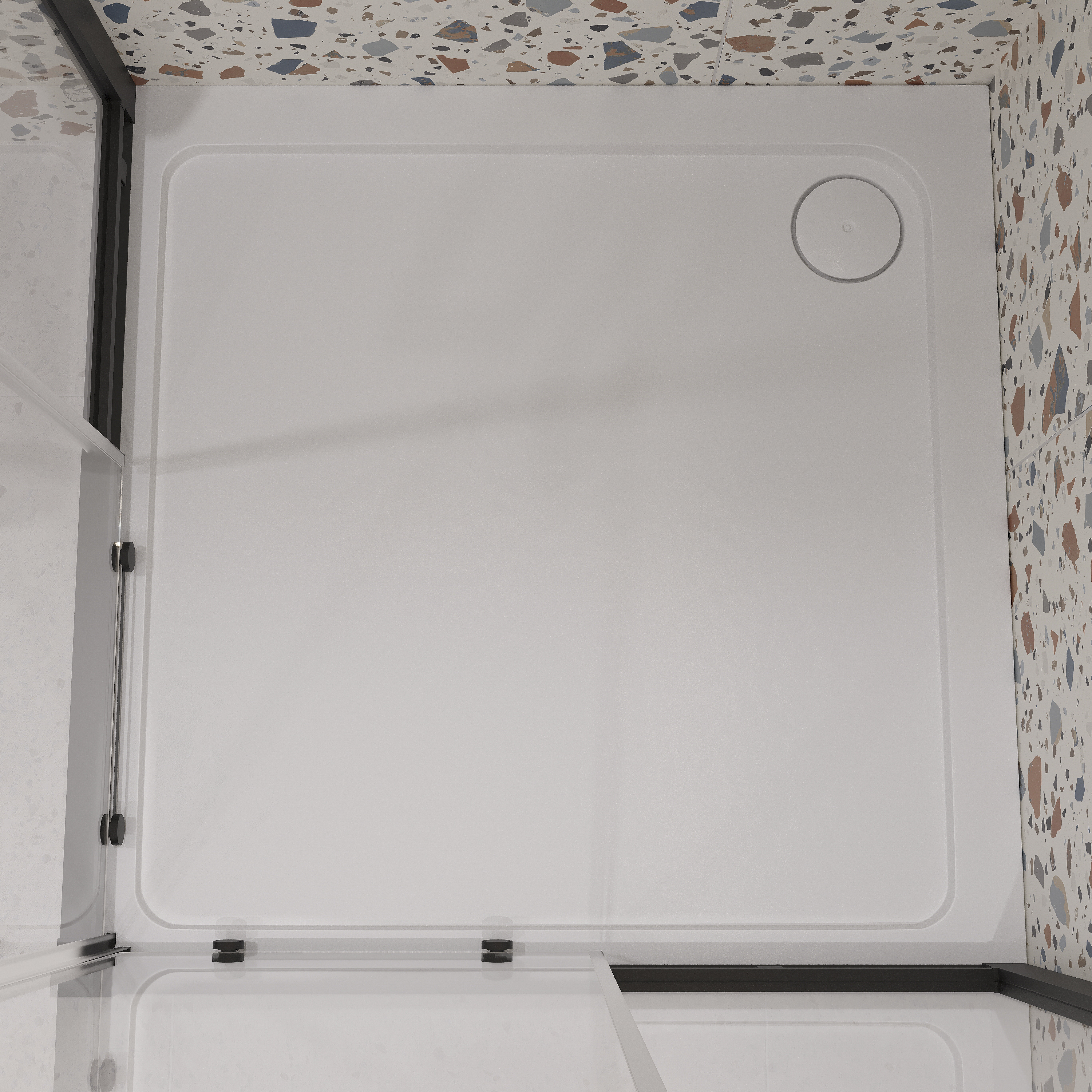 Душевой уголок STWORKI Дублин 90x90 см профиль черный матовый, прозрачное стекло, квадратный 3GW071TTKK000 - 5