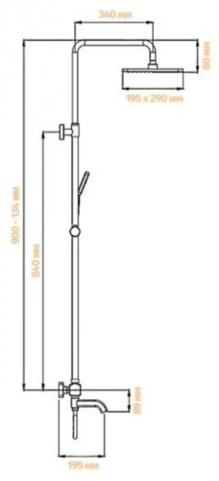 Душевая система с термостатом Grocenberg GB7005 Хром - 1