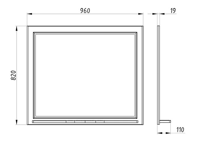 Зеркало ASB-Woodline Федерика 100 белое 80421 - 2