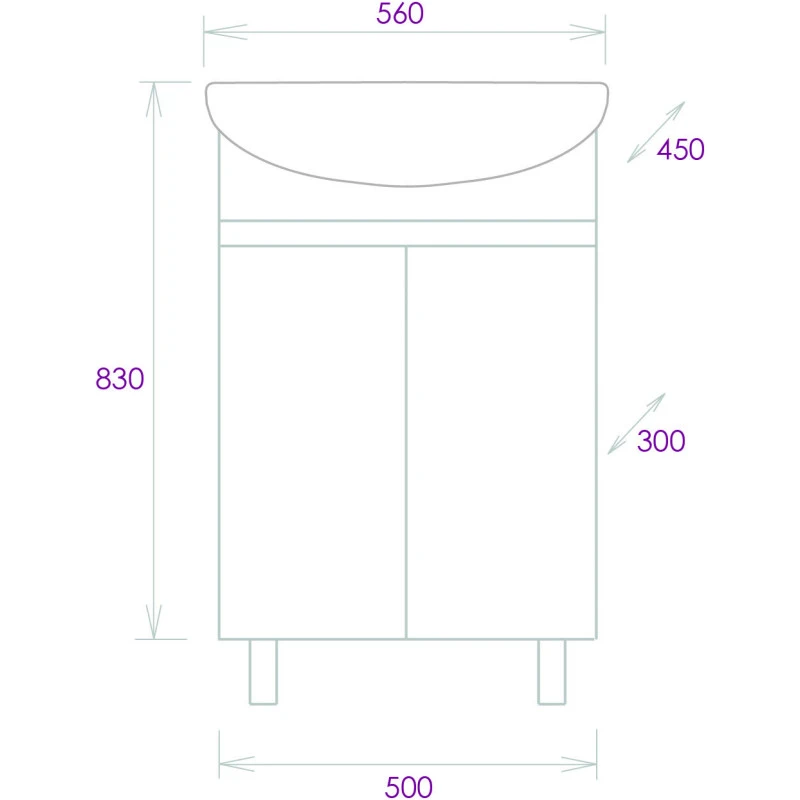 Тумба под раковину Onika Милтон 50 белая 105559 - 3