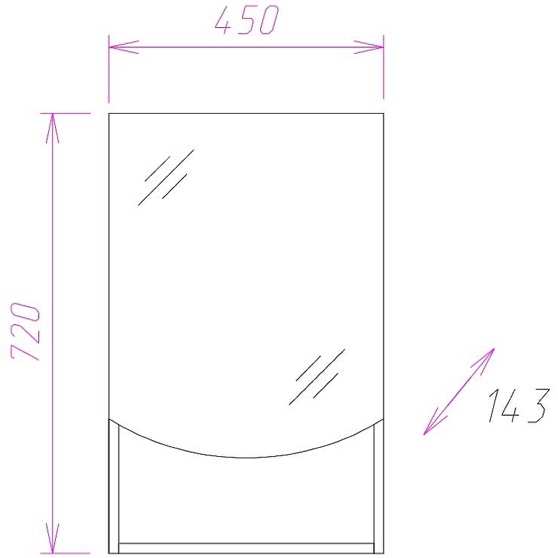 Зеркало-шкаф Onika Селена 45 R белый  204505 - 4