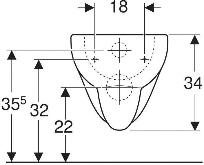Чаша для подвесного унитаза Geberit Renova белый, без сиденья  203040000 - 3