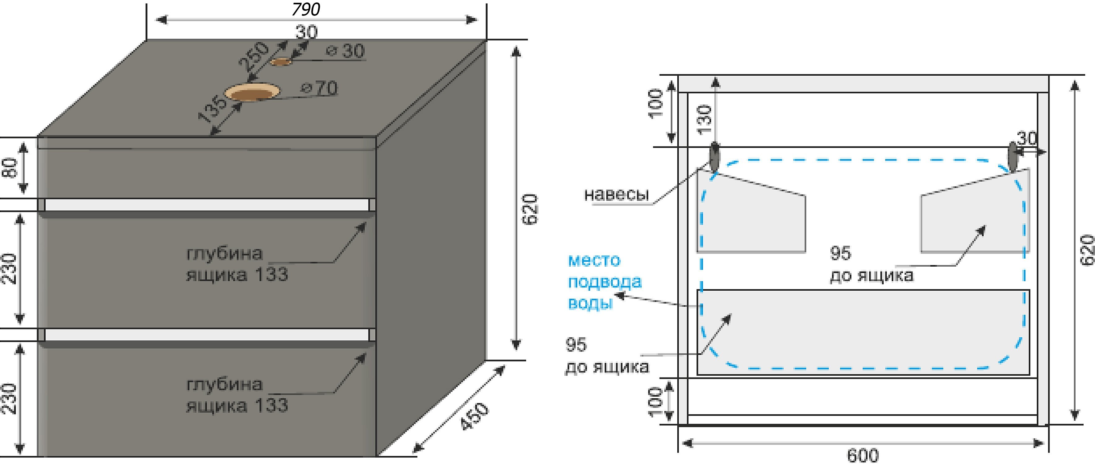 Тумба для комплекта Style Line Атлантика 80 Люкс Plus, подвесная, бетон темный СС-00002283 - 7