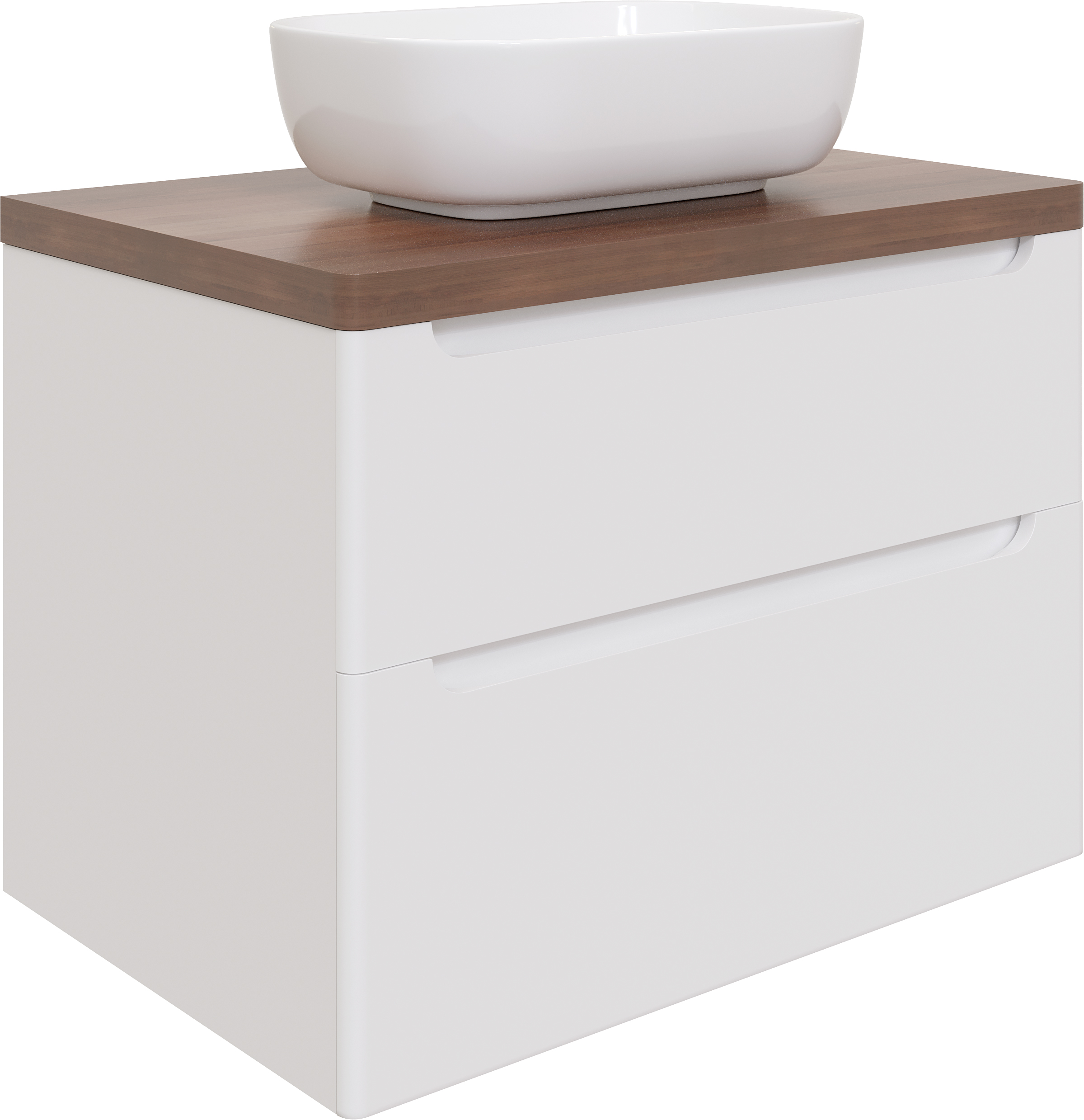 Мебель для ванной STWORKI Берген 80 белая с темной столешницей, раковина Moduo 50 Square 549488 - 6
