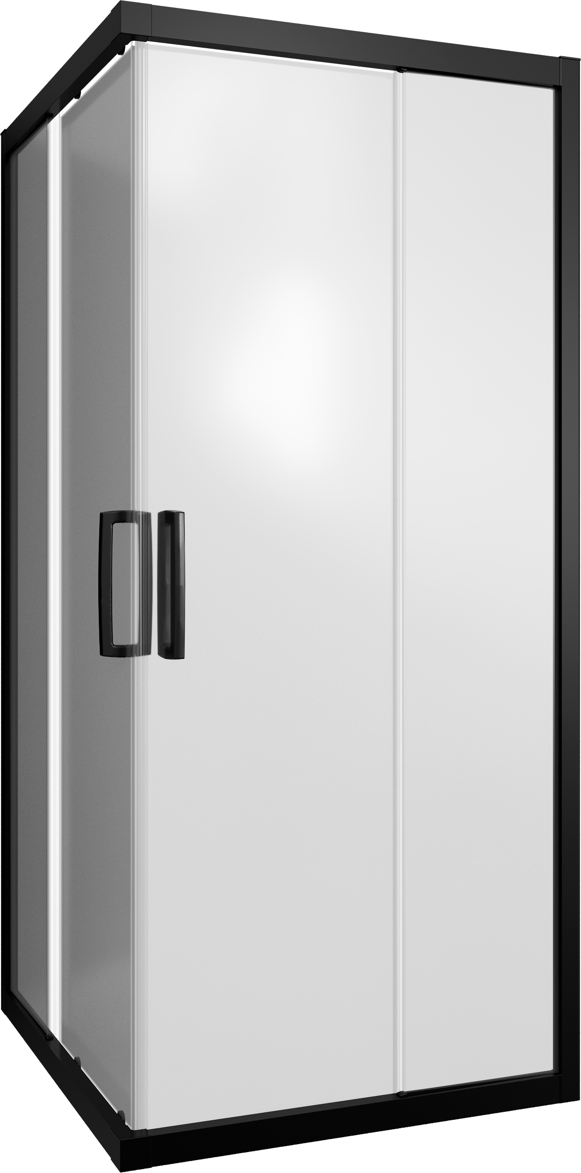 Душевой уголок STWORKI Дублин DE019SC9595200 95x95 см профиль черный матовый, стекло матовое 3GW107TTKK000 - 4