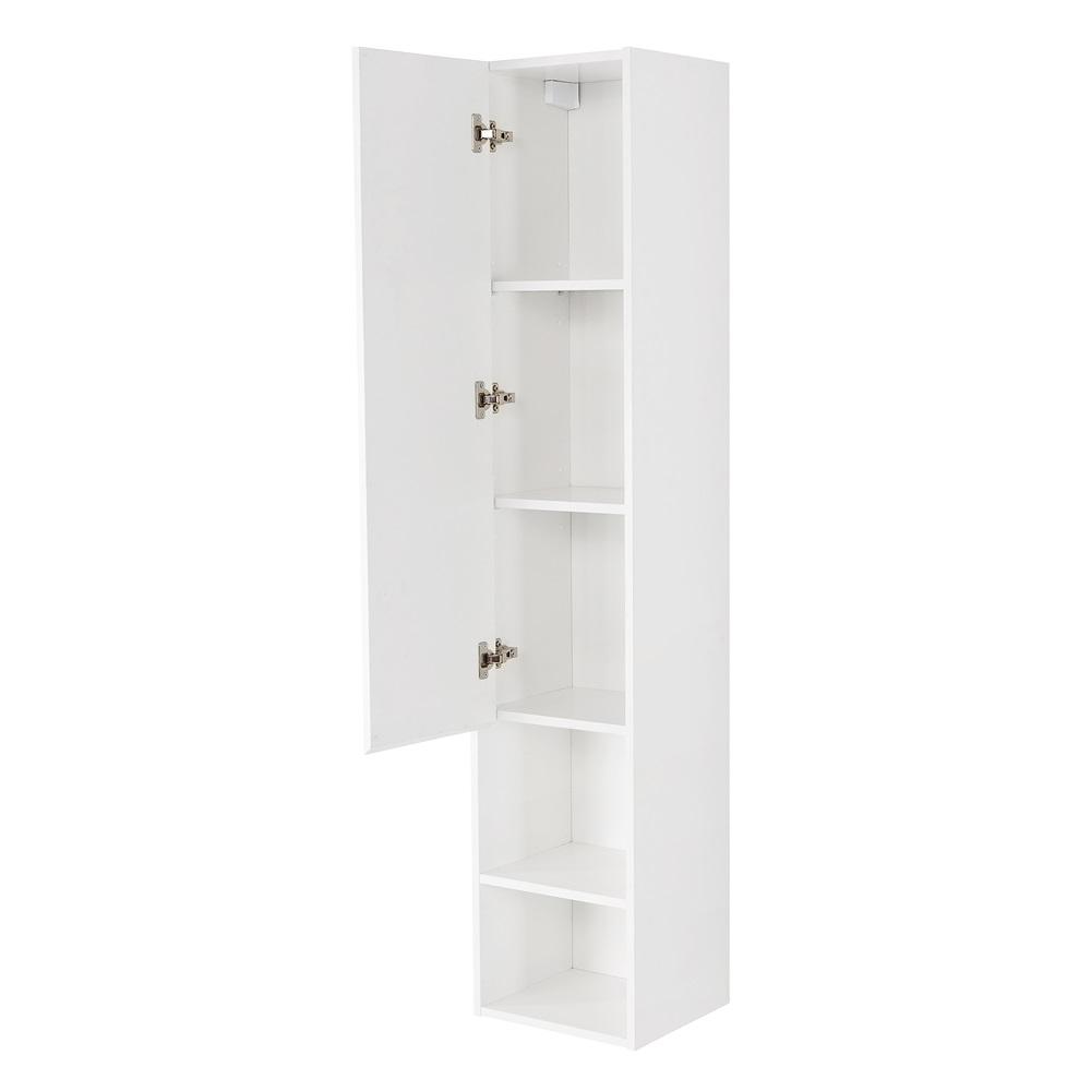 KRAFT Шкаф подв. с одной распашной дверцей с доводчиками и одной открытой полкой, левост-й, Bianco Opaco, 33x30x160, KRAFT-1600-1A-SC-BO-L - 2