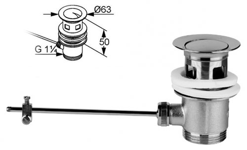 E78219-CP донный клапан (хром) - 0
