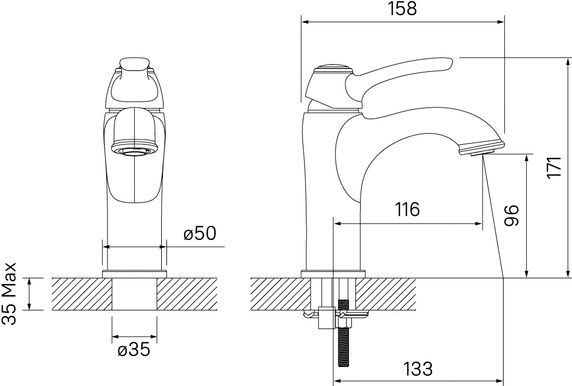 Смеситель Iddis Oldie для раковины, бронза OLDBR00i01 - 6