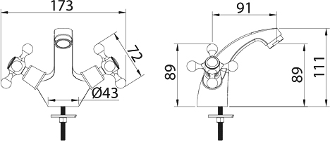 Смеситель для раковины Milardo Duplex DUPSB01M01 - 2
