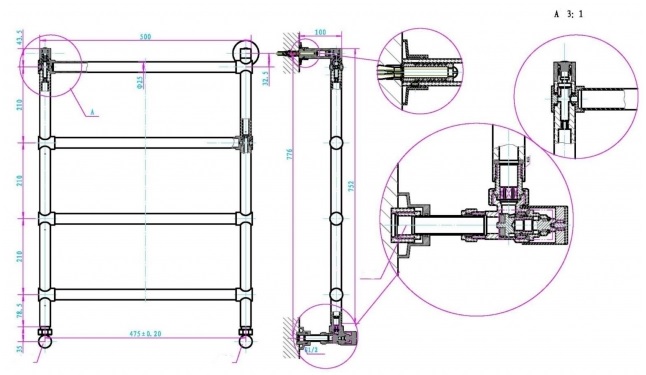 Водяной полотенцесушитель Boheme Provanse  бронза  703 - 1