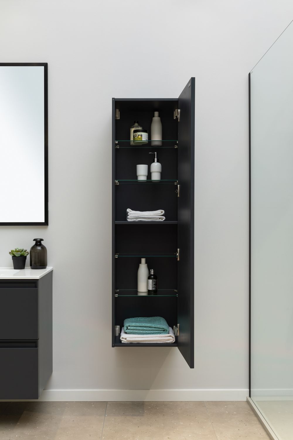 Шкаф пенал Allen Brau Eclipse 40 подвесной черный матовый 1.E1005.AM - 7