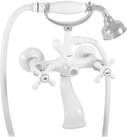 Смеситель для ванны с душем Rav Slezak Morava retro белый - хром MK159.5/2BC - 0