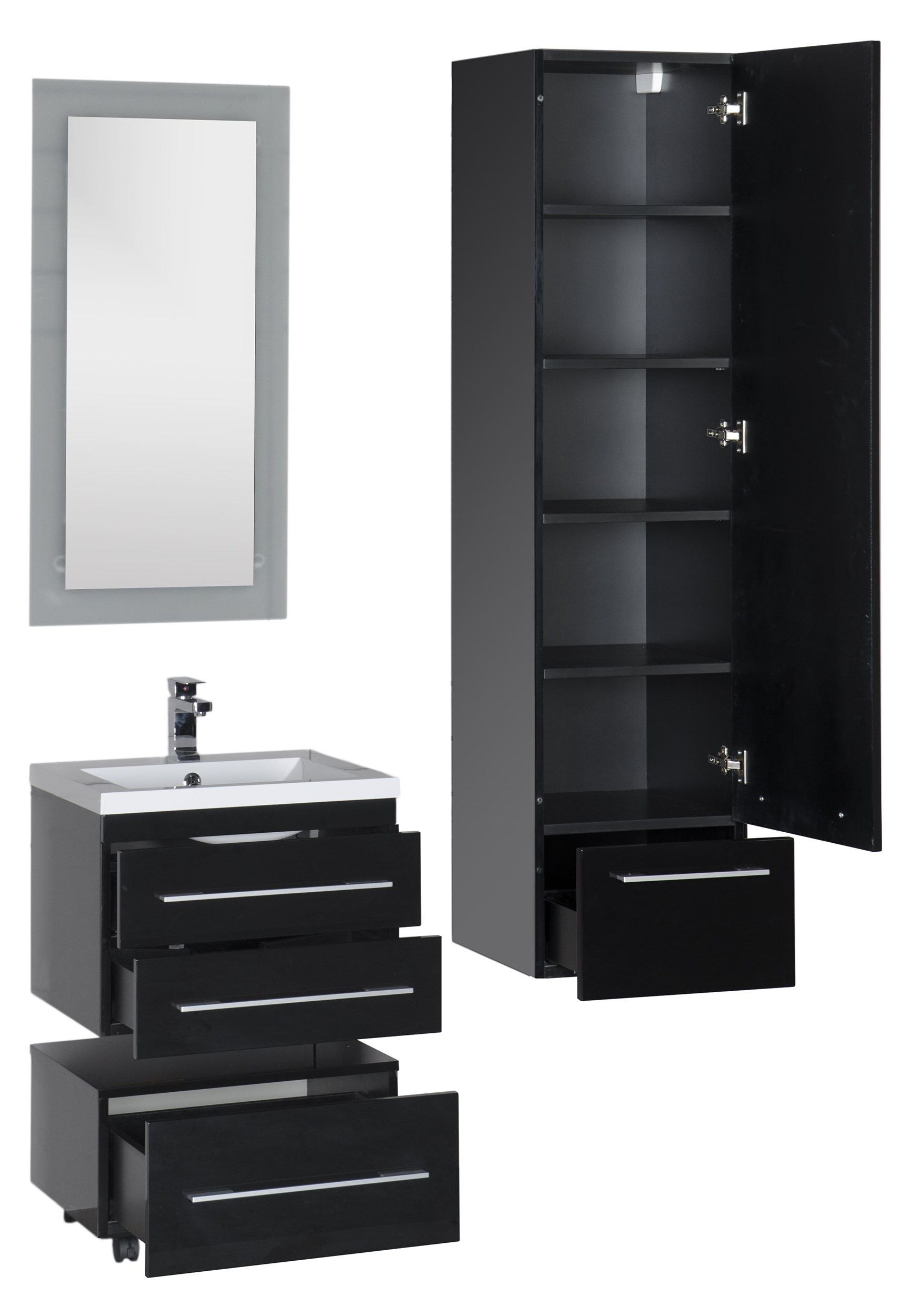 Тумба Aquanet Нота 58 подкатная, черная 00170731 - 26