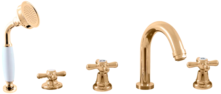 Смеситель на борт ванны Rav Slezak Morava золото MK162.5PZ - 0