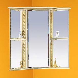 Зеркало-шкаф Misty Olimpia Lux 60 угловой R бежевая патина Л-Олл02060-033УгП - 3