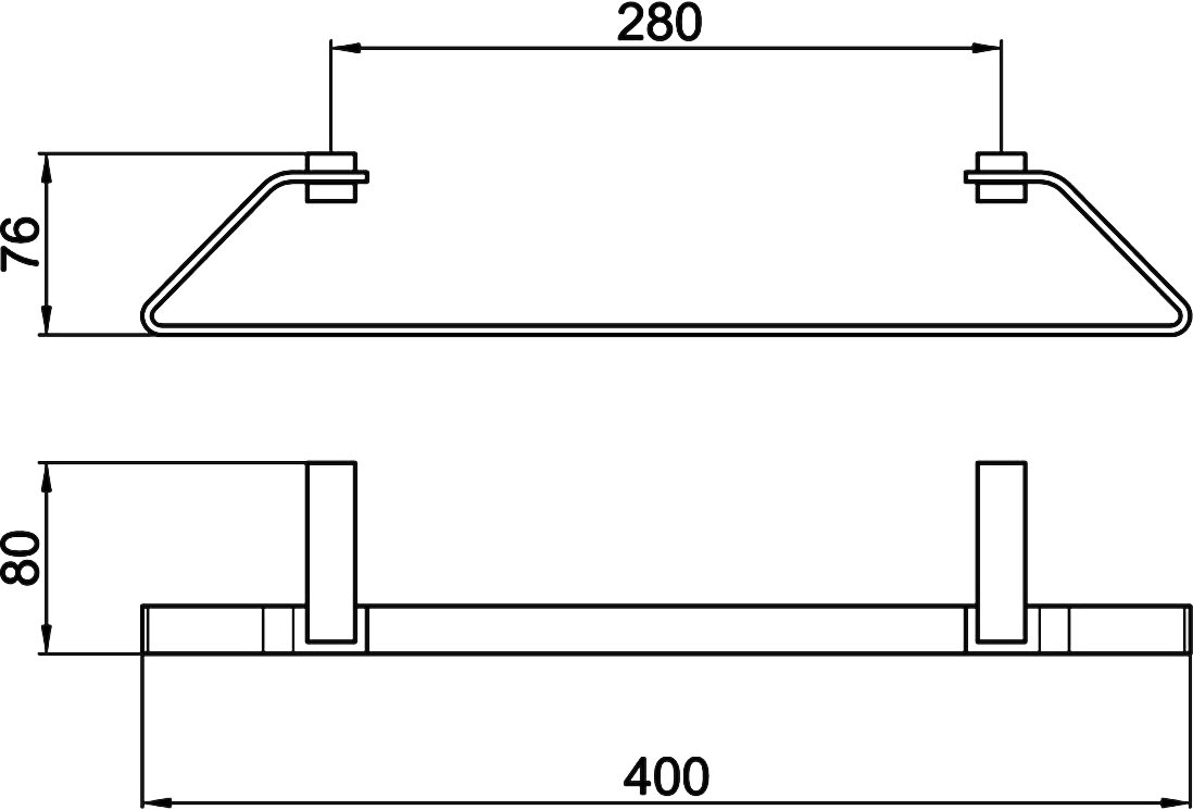 Полотенцедержатель Webert Wolo WO500501015 40 см, хром - 2
