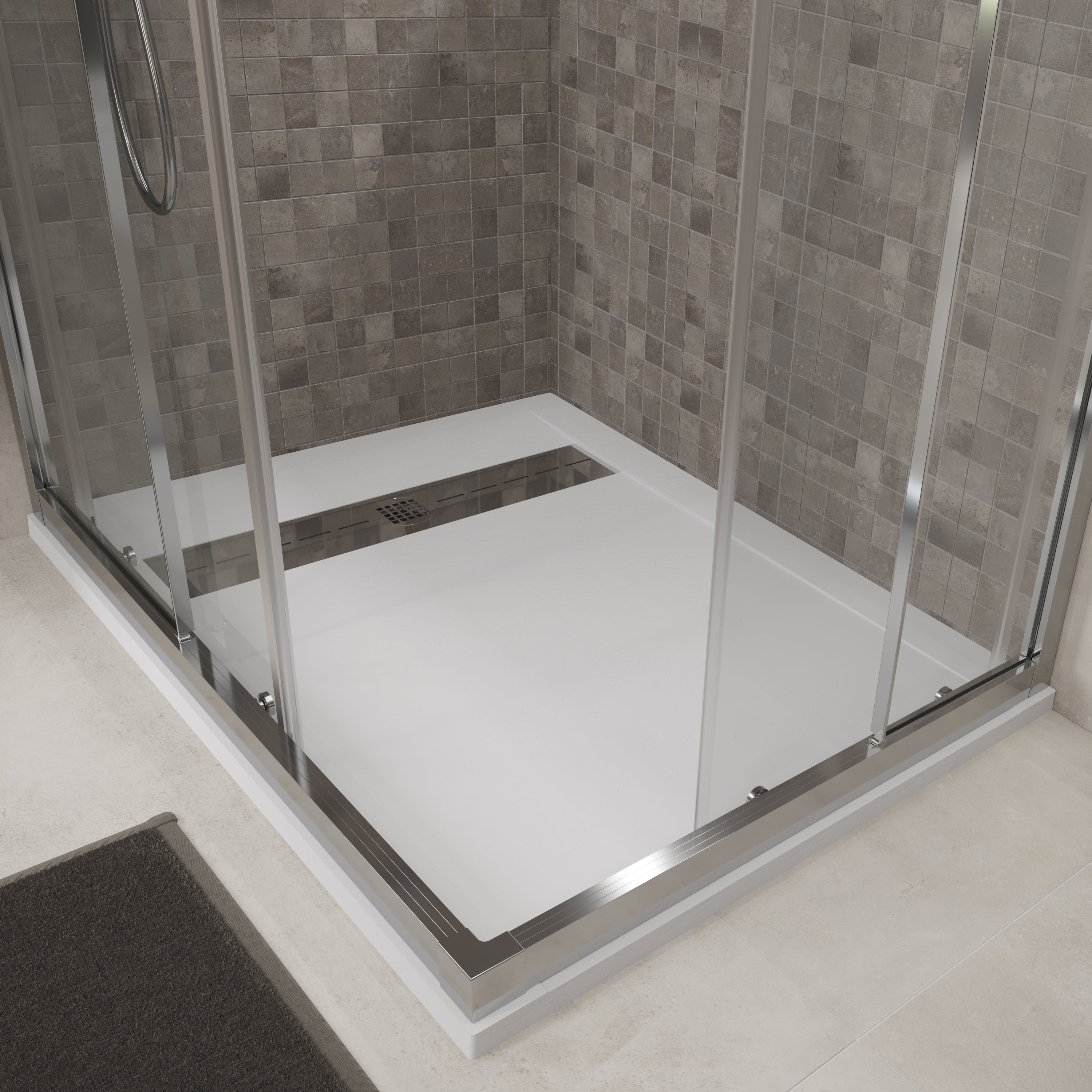 Поддон для душа STWORKI Эстерсунд 120x90 белый камень, с сифоном 440689 - 1