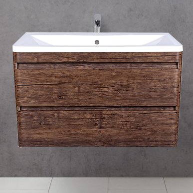 Тумба с раковиной Style Line Атлантика 80 Люкс Plus, подвесная, старое дерево - 0