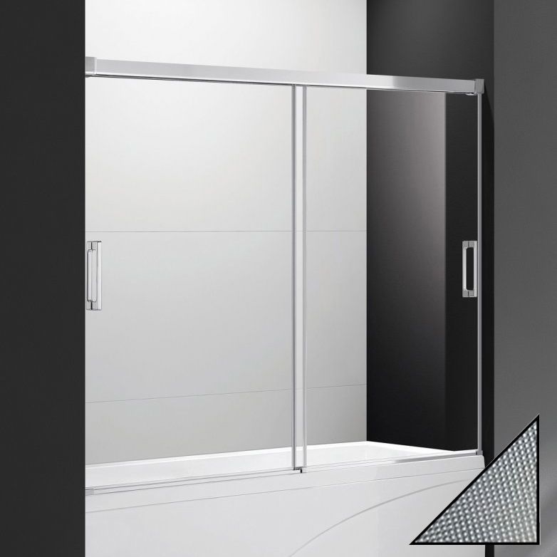 Шторка на ванну Cezares Tandem Soft 170 хром стекло рифленое TANDEM-SOFT-VF-2-170/145-P-Cr - 0