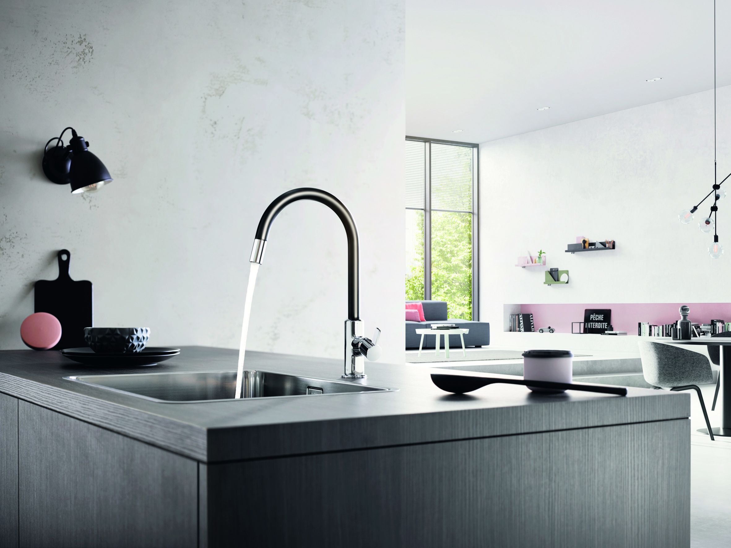 Смеситель для кухонной мойки Kludi Bingo star хром, черный  468518778 - 1