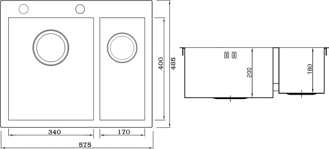 Металлическая мойка Seaman SMV-575D  SMV-Z-575DR.B - 1