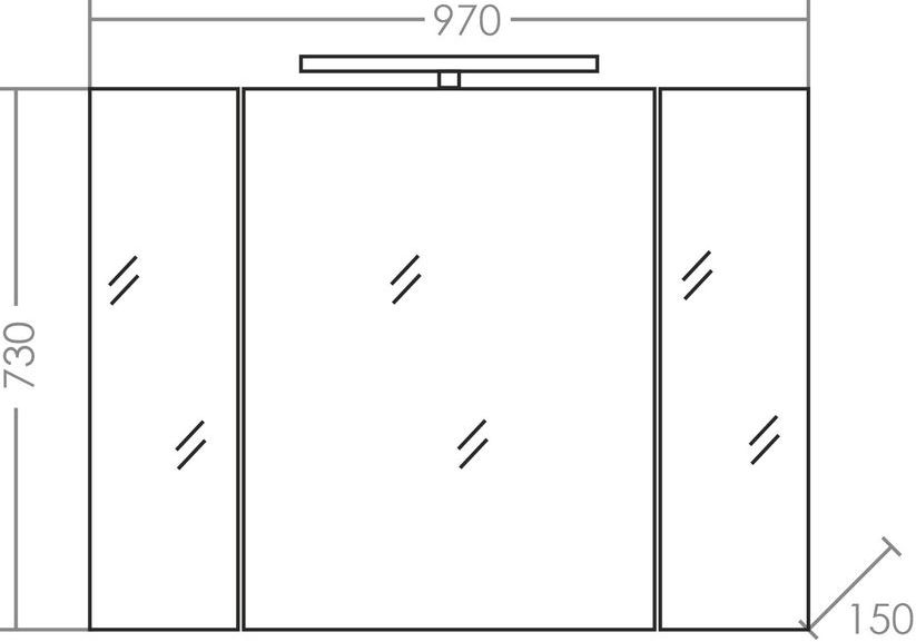 Зеркало-шкаф СанТа Стандарт 100 фацет, свет 113013 - 1