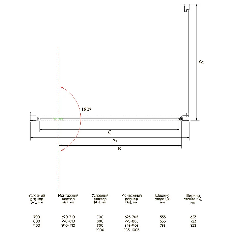 Душевой уголок Veconi Rovigo 90х70, черный  RV033B-7090-01-C7 - 1