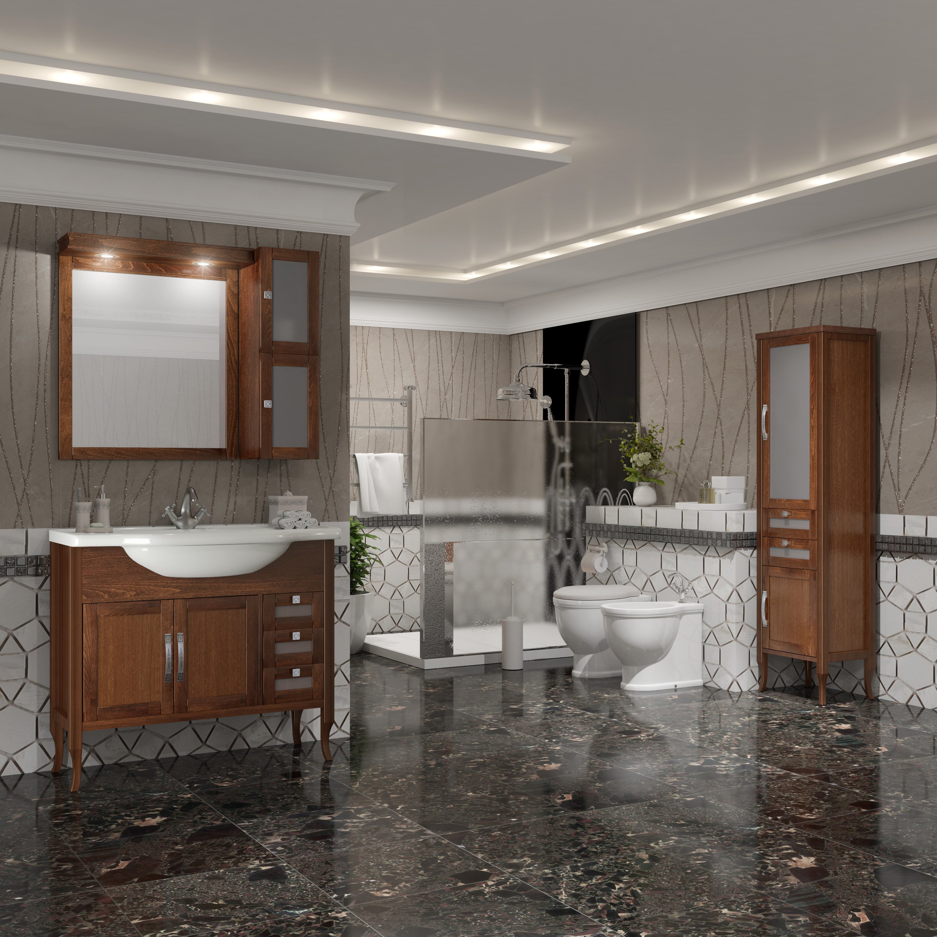 Шкаф-пенал Opadiris Мираж 45 R светлый орех 00-00000054 - 1