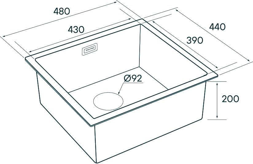 Мойка кухонная Paulmark Weser 48 брашированная сталь PM804844-BS - 4