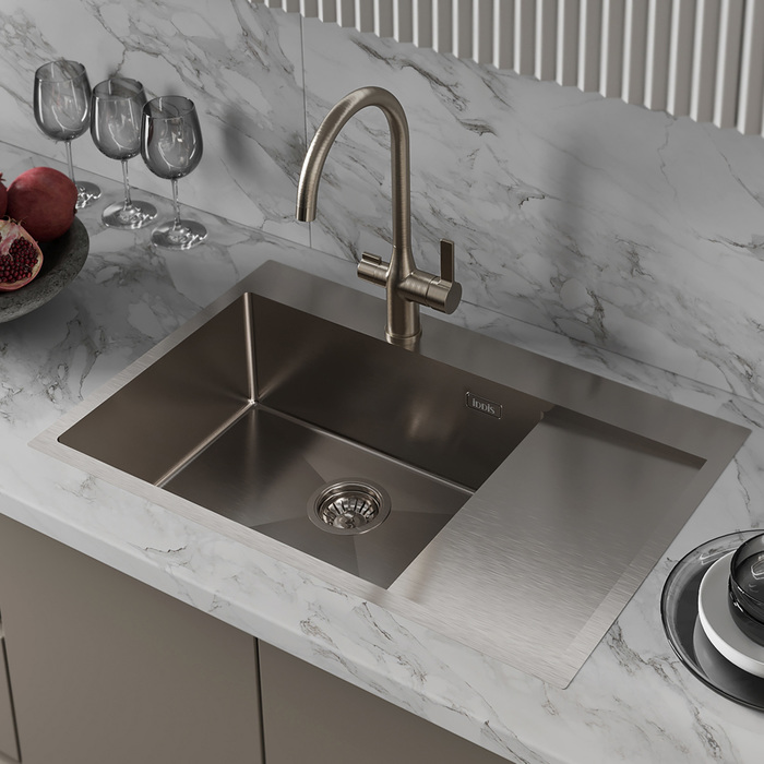 Мойка, нержавеющая сталь, сатин, чаша слева HAZ78SLi77 - 2