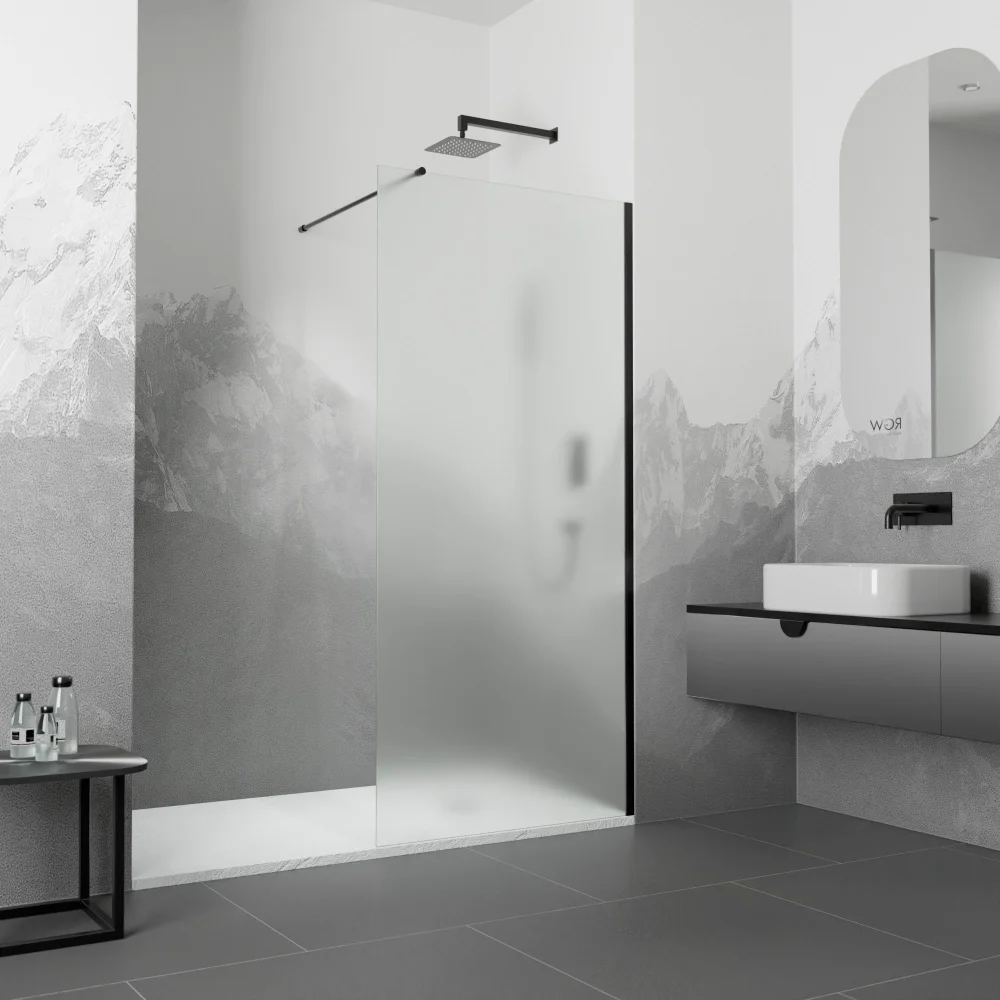Душевая перегородка RGW Walk In WA-010B 100х195 профиль черный стекло матовое 351001010-24 - 1