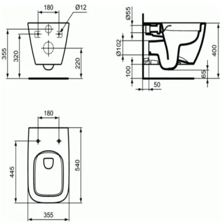 Унитаз подвесной Ideal Standard I.Life с крышкой, белый (K T461401) - 4