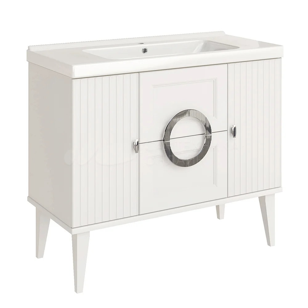 Тумба под раковину без столешницы ASB-Woodline Федерика 100 напольная, белая 80436 - 0