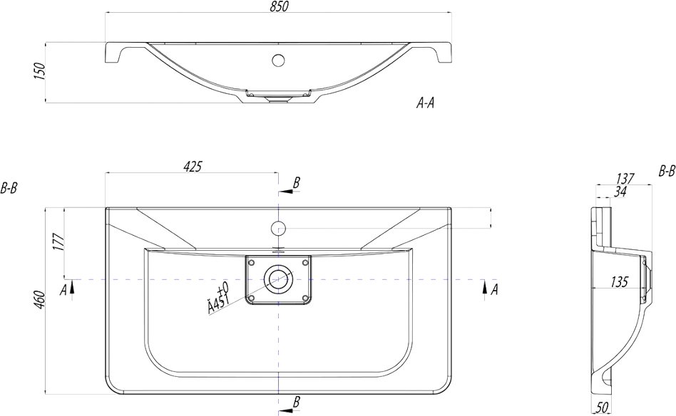 Тумба с раковиной Акватон Шерилл 85 - 6