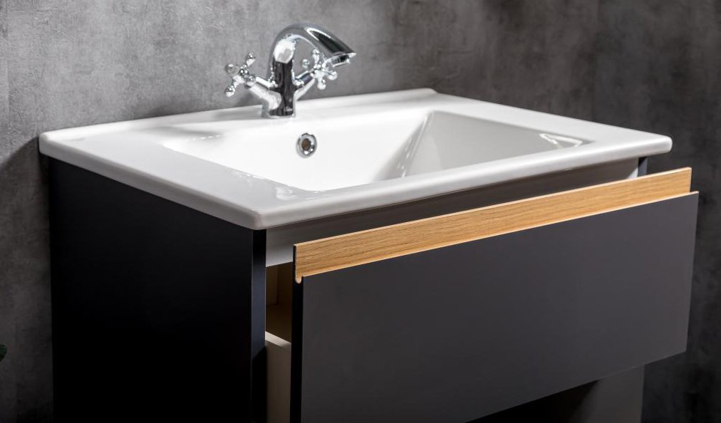 Тумба под раковину Armadi Art Capolda 65 черный - светлое дерево  849-065-A - 3