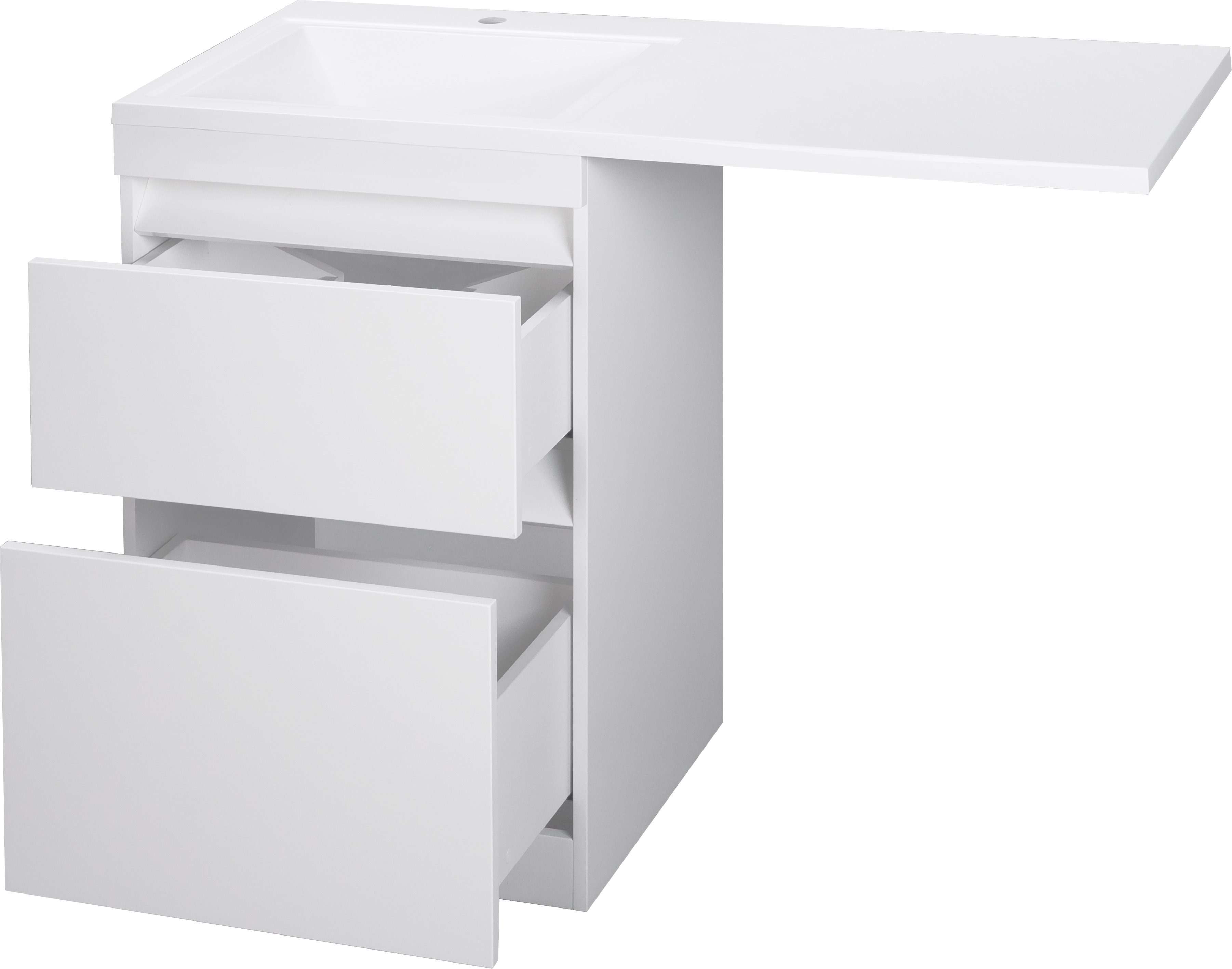 Тумба с раковиной Style Line Даллас 120 Люкс Plus напольная, белая - 10