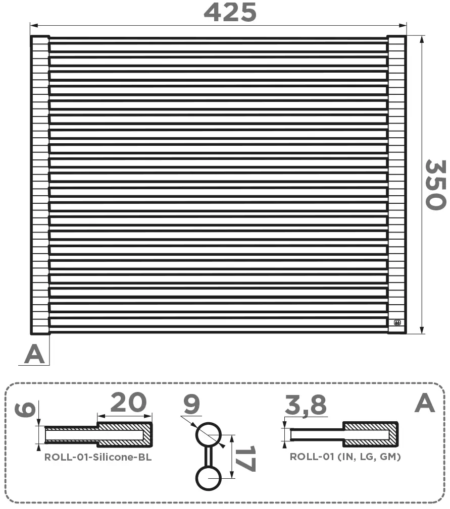 Ролл-мат для мойки Omoikiri вороненая сталь  4997002 - 2