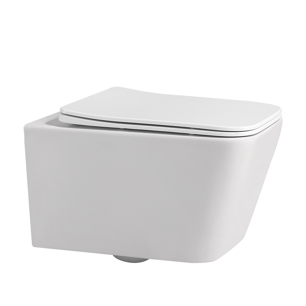 Унитаз ABBER Rechteck AC1201MW подвесной белый матовый, безободковый - 0