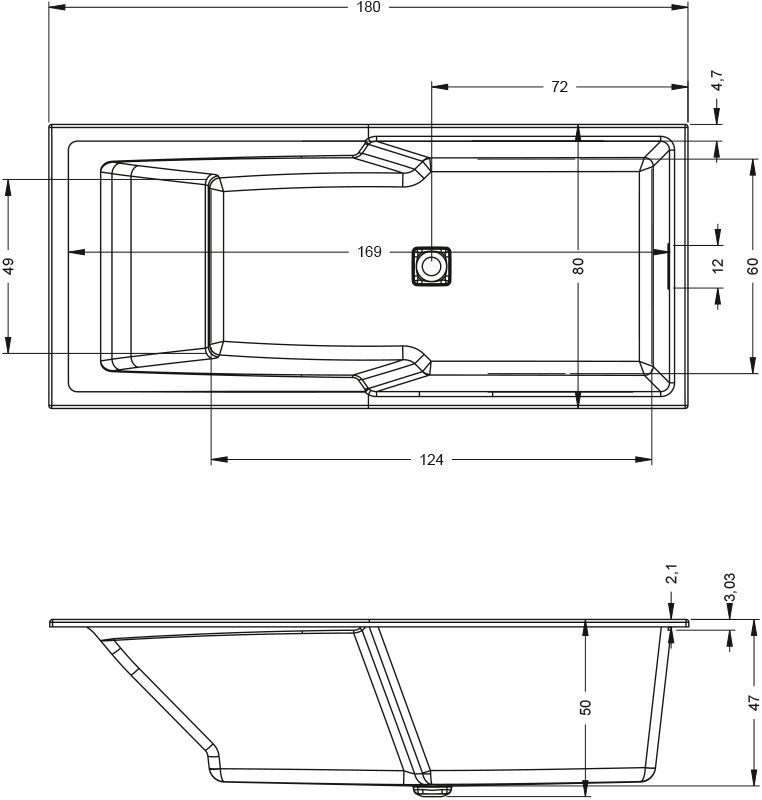 Акриловая ванна Riho Still Shower 180x80 B103001005 - 4