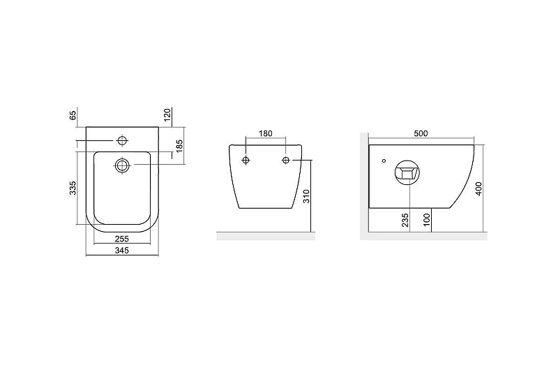 Подвесное биде Excellent Ness белое глянцевое CENL.3506.500.WH - 2