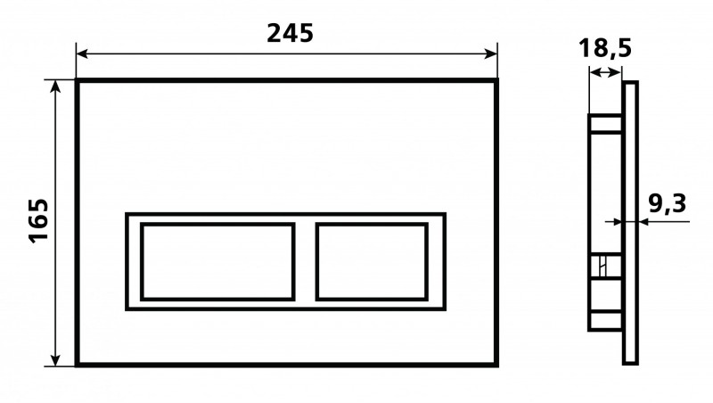 Кнопка смыва Esbano черный матовый  ESINPRK12MB - 1