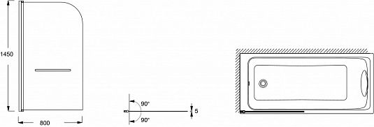 Шторка на ванну Jacob Delafon Odeon Up E4932 E4932-GA - 3